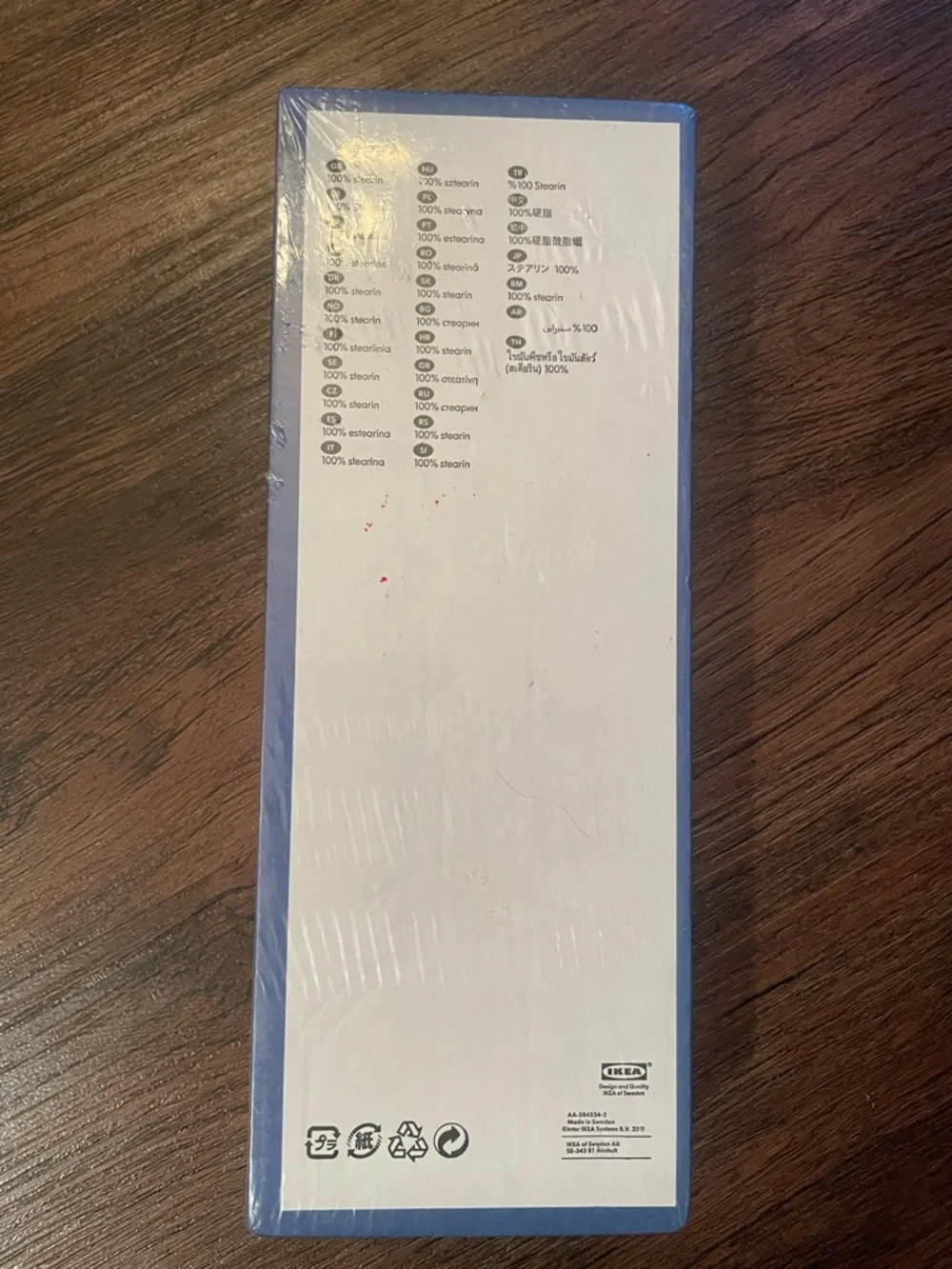 IKEA Sweden Candles JUBLA x 10 Blue 100% Stearin Tapers 9” Sealed